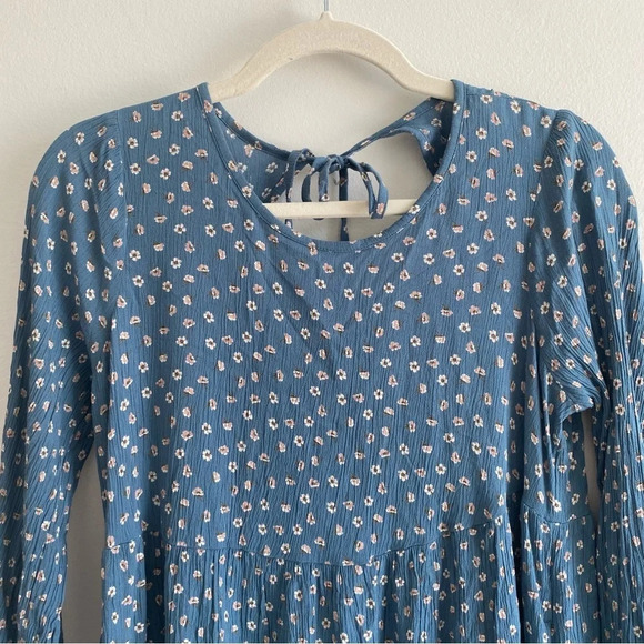 AMERICAN Eagle  Open Back Printed Baby Doll Dress Size XS (slightly shrunk) - Picture 4 of 11